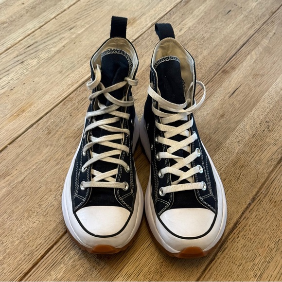 Converse Run Star Hike Hi Womens Sz Mens 6 Wos 7.5 Black White Platform Shoe - Picture 2 of 10